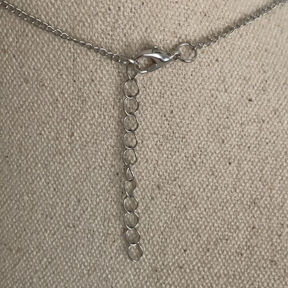 Whimsical Egg in a Nest Pendant Necklace - Silver Tone with Faux Pearl - Picture 10 of 10